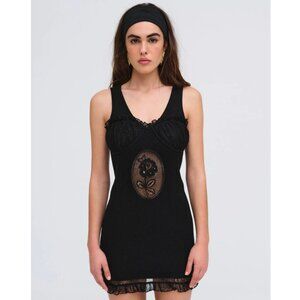 Lyon Knit Mini Dress Black - Size S